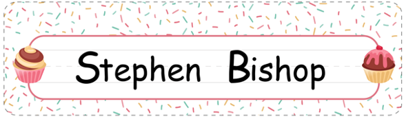 Student nameplates (Large x36) - Cupcake