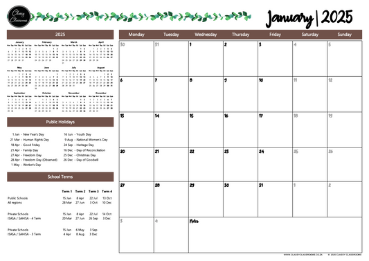 A3 deskpad calendar 2025 - Farmhouse