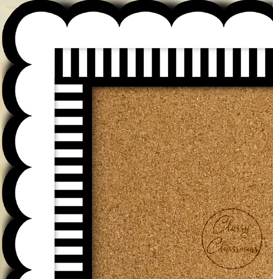 Black trim border scalloped (10m roll)