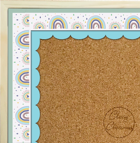 Rainbow boho cream border (10m roll)