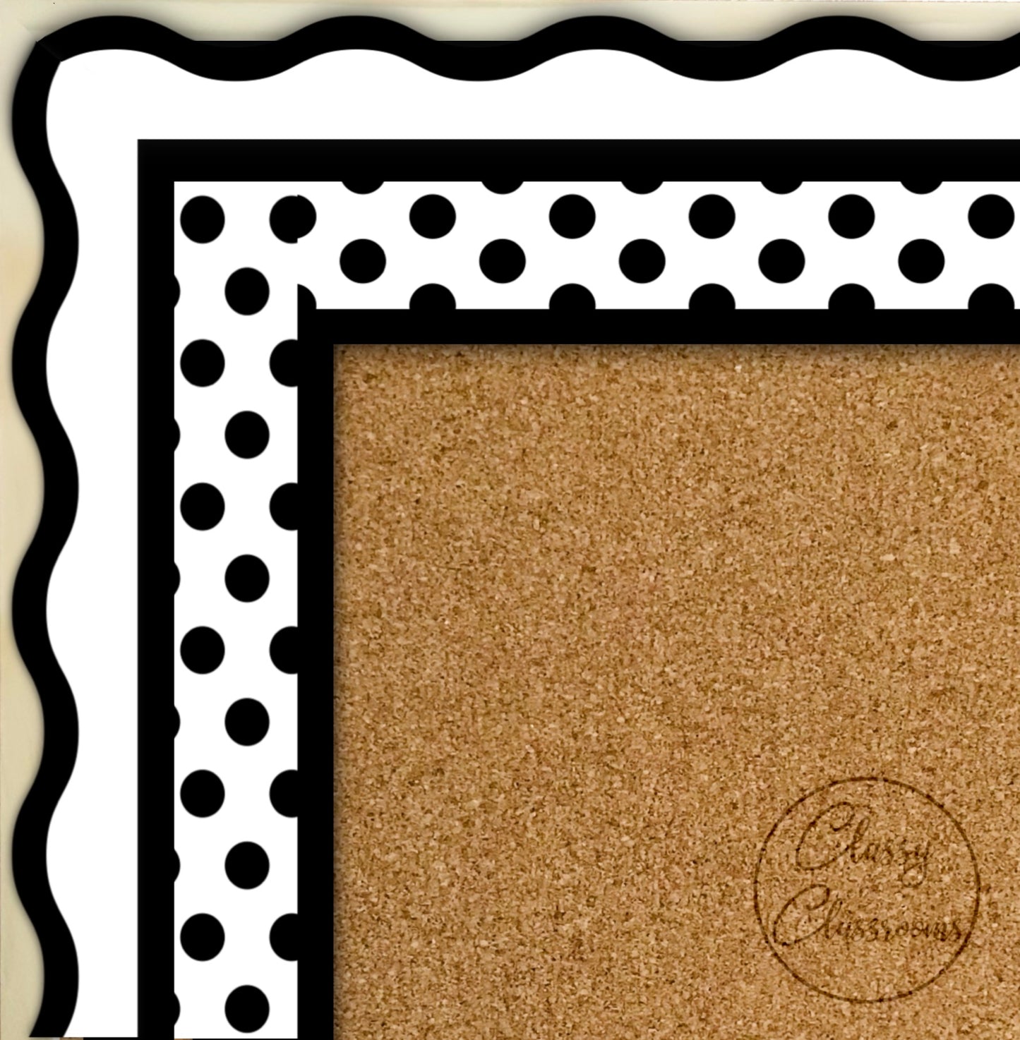 Black trim border wave cut (10m roll)