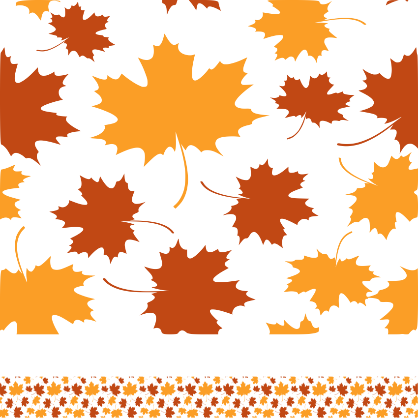 Autumn red and burnt orange leaf border