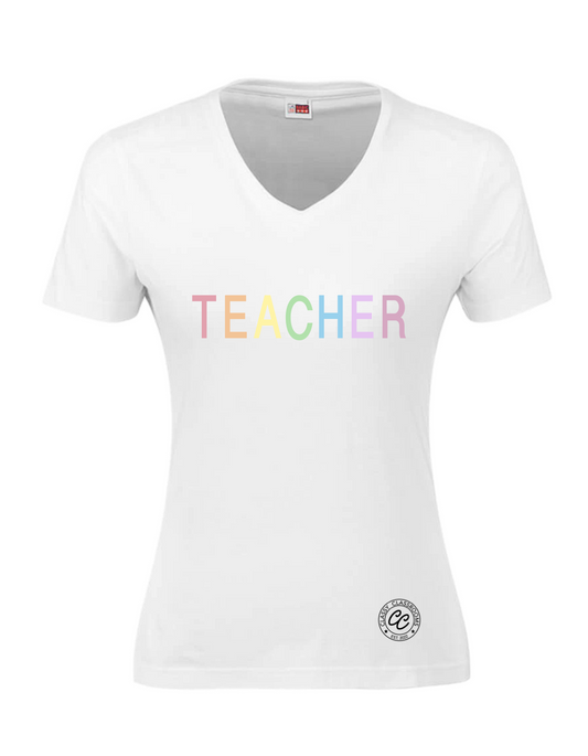 Women’s TEACHER t-shirt (White | Black)