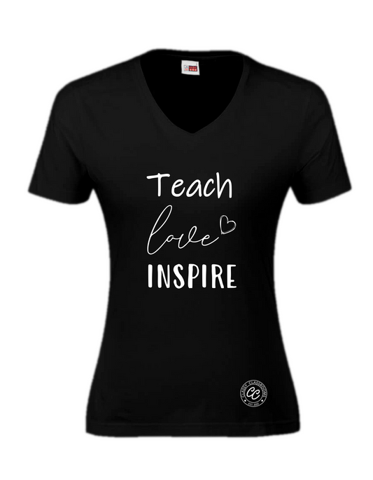 Women’s TeachLoveInspire t-shirt (White | Black)
