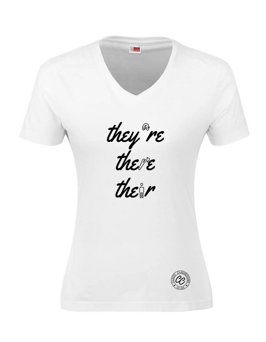 Women’s They’reThereTheir t-shirt (White | Black)