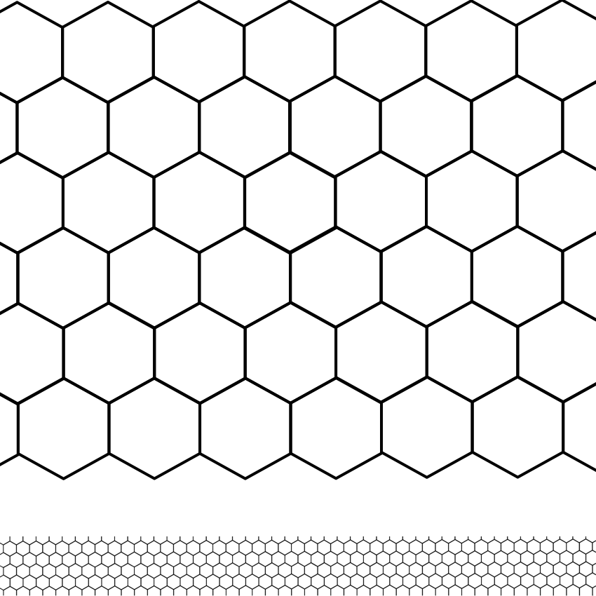 Honeycomb white border (10m roll)