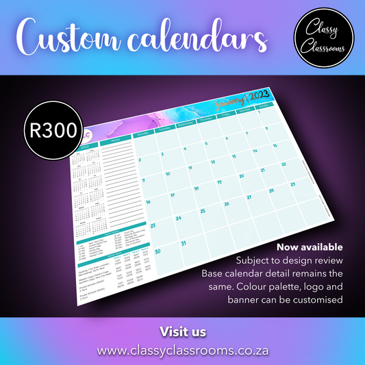 Custom A3 deskpad calendar