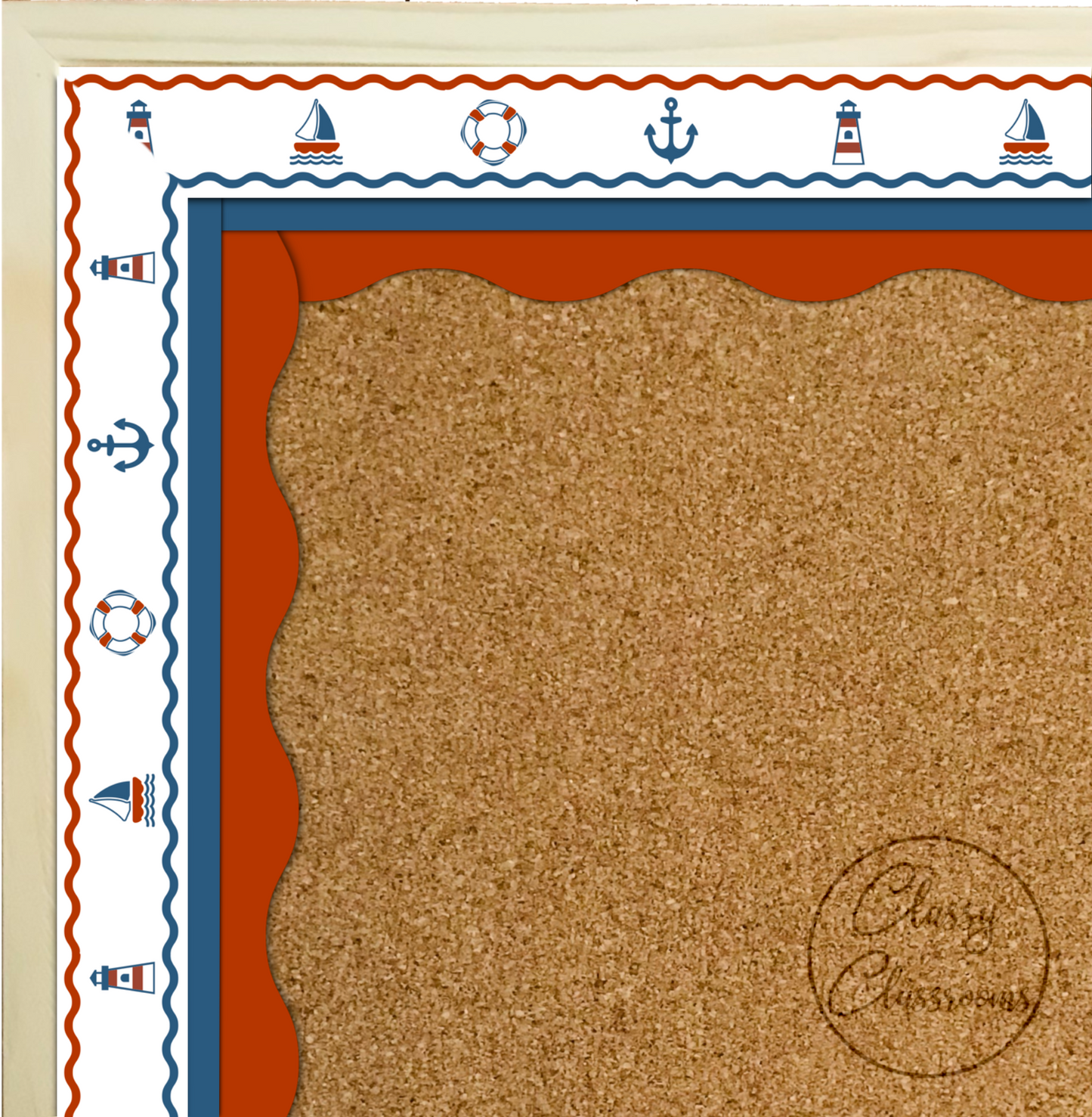 Plain navy blue border (10m roll)