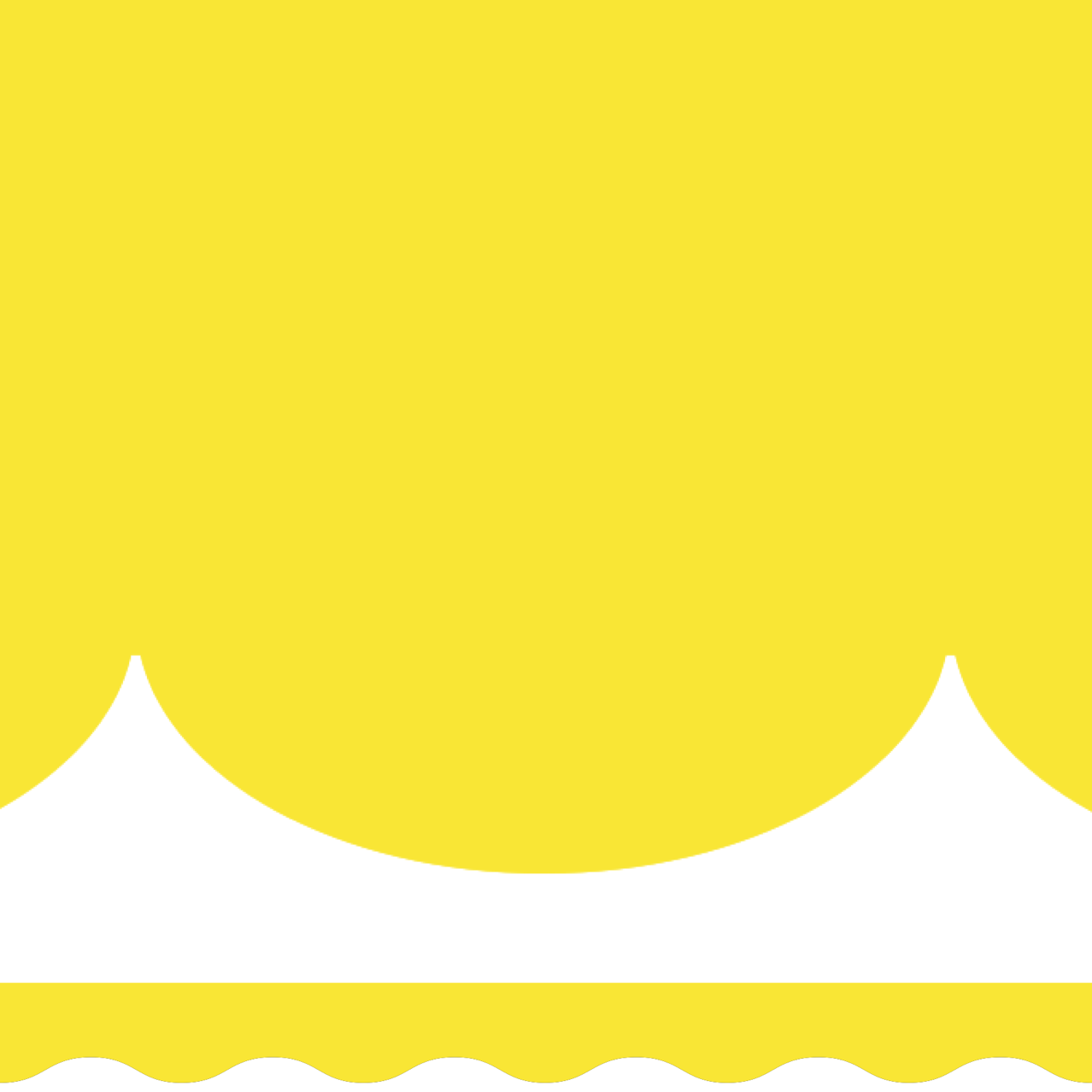 Lemon yellow border scalloped (10m roll)