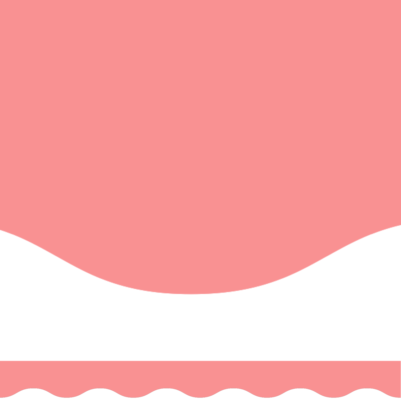 Plain light coral border wave cut (10m roll)