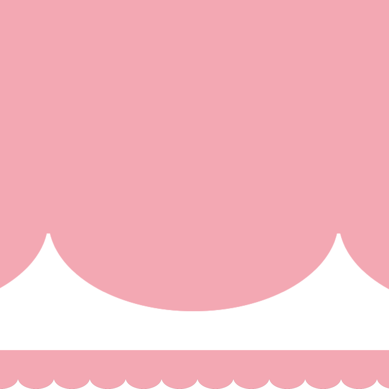 Plain pink border scalloped (10m roll)