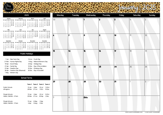 A3 deskpad calendar 2025 - Wild