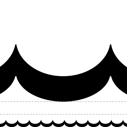 Black trim border scalloped (10m roll)