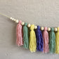 Boho rainbow tassel garland