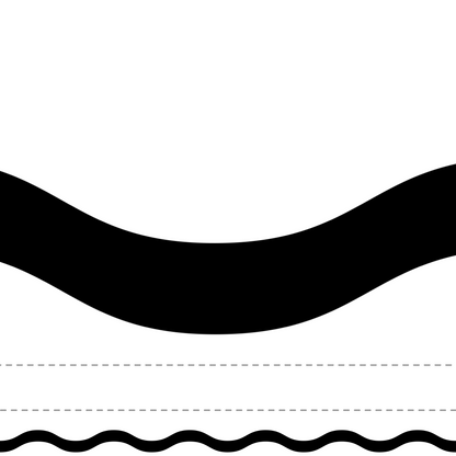 Black trim border wave cut (10m roll)