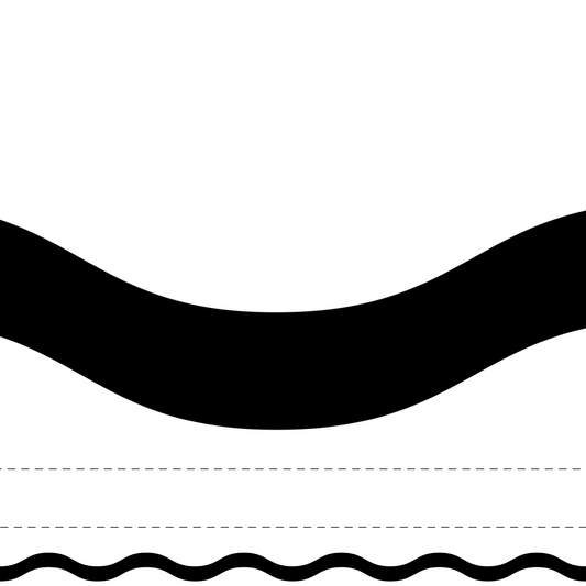 Black trim border wave cut (10m roll)