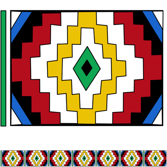 African Ndebele inspired border (10m roll)
