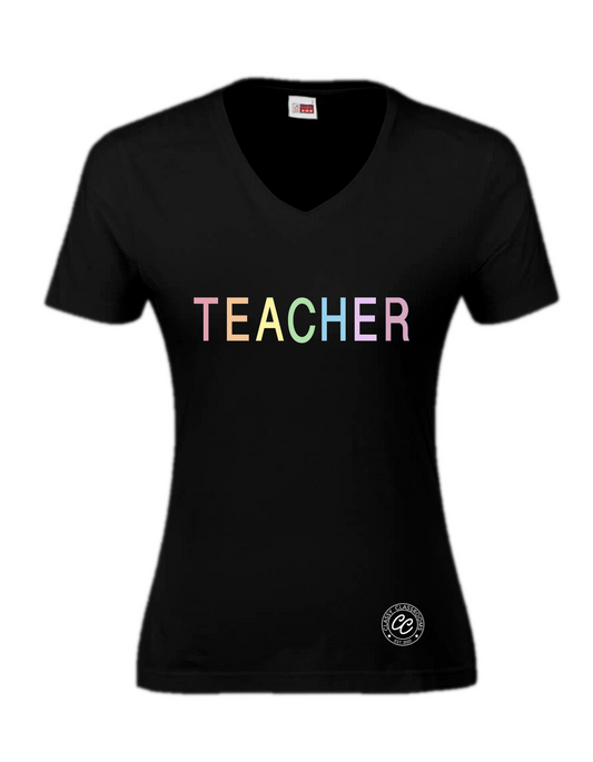 Women’s TEACHER t-shirt (White | Black)