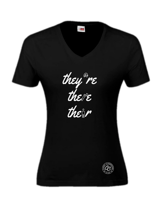 Women’s They’reThereTheir t-shirt (White | Black)