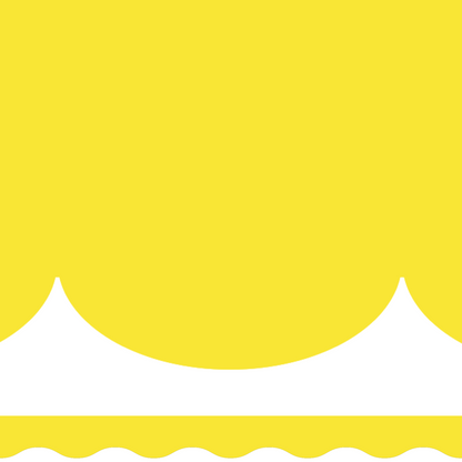 Lemon yellow border scalloped (10m roll)