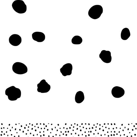 Irregular dots white border (10m roll)