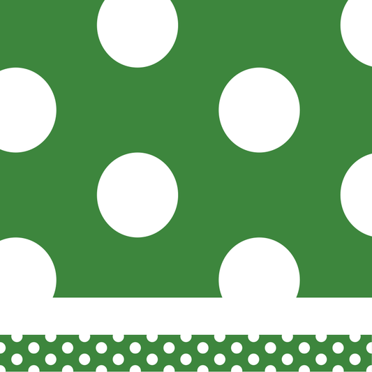 Lemon green polkadot border (10m roll)