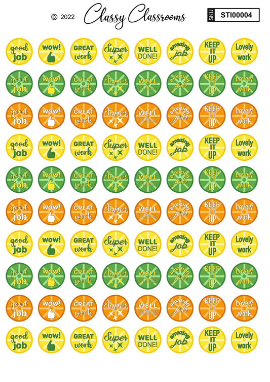 Lemon theme teacher stickers (80 vinyl stickers)