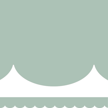 Plain sage green border scalloped (10m roll)